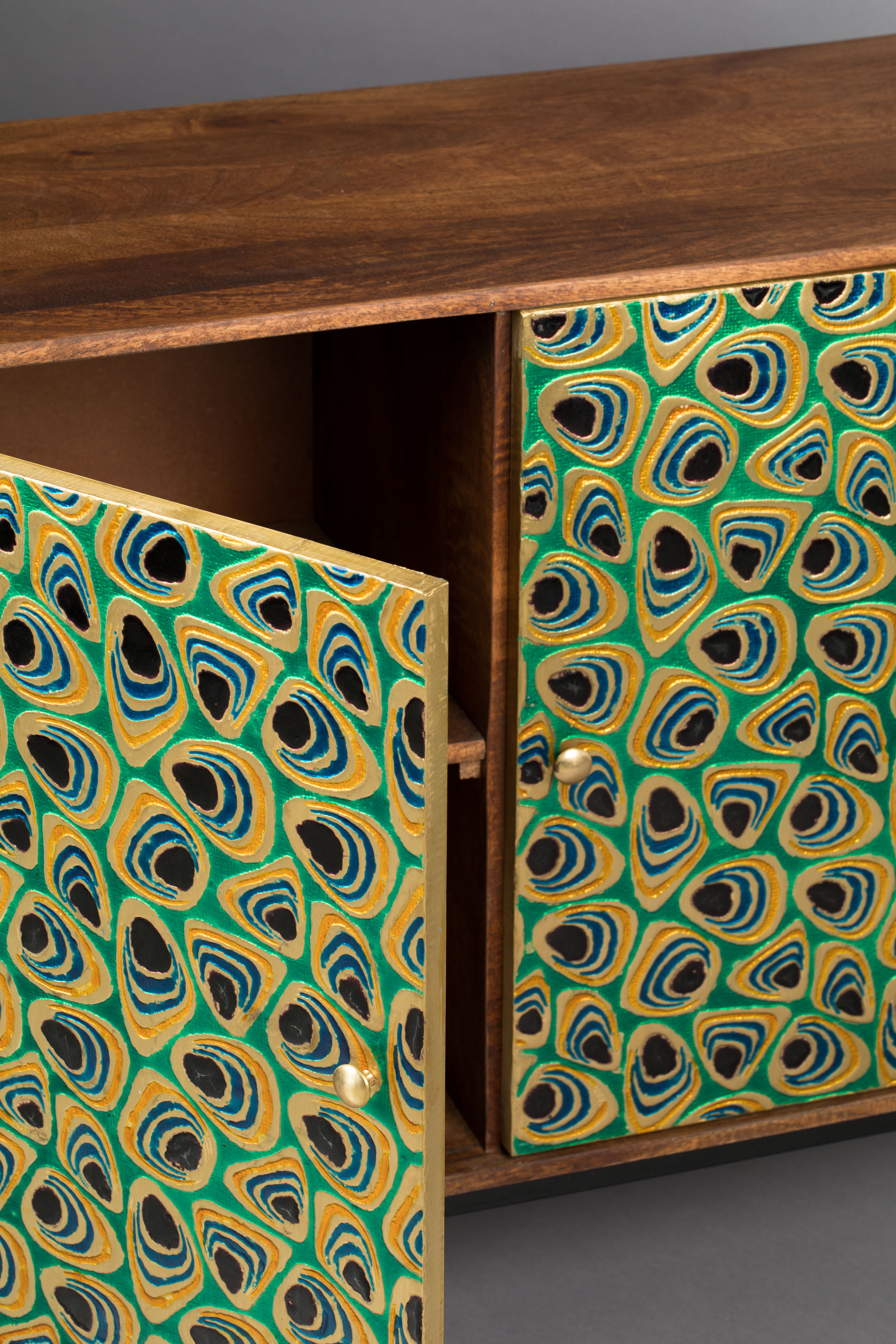 Dutchbone Meena Green Peacock Eyes Sideboard